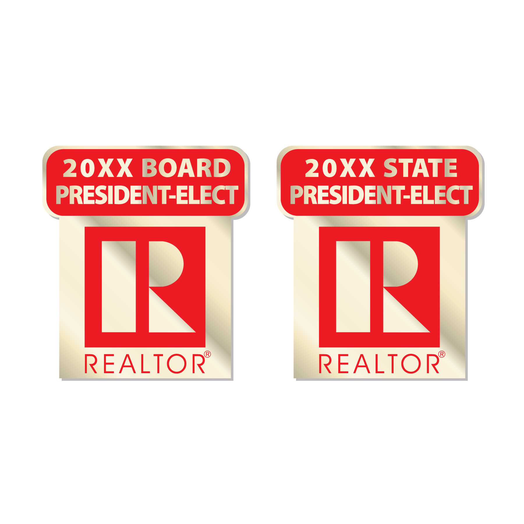 Commercial Red President Elect Pin pins,magnetics,lapels,presidents,locals,states,president elect,commercial,board,president-elect